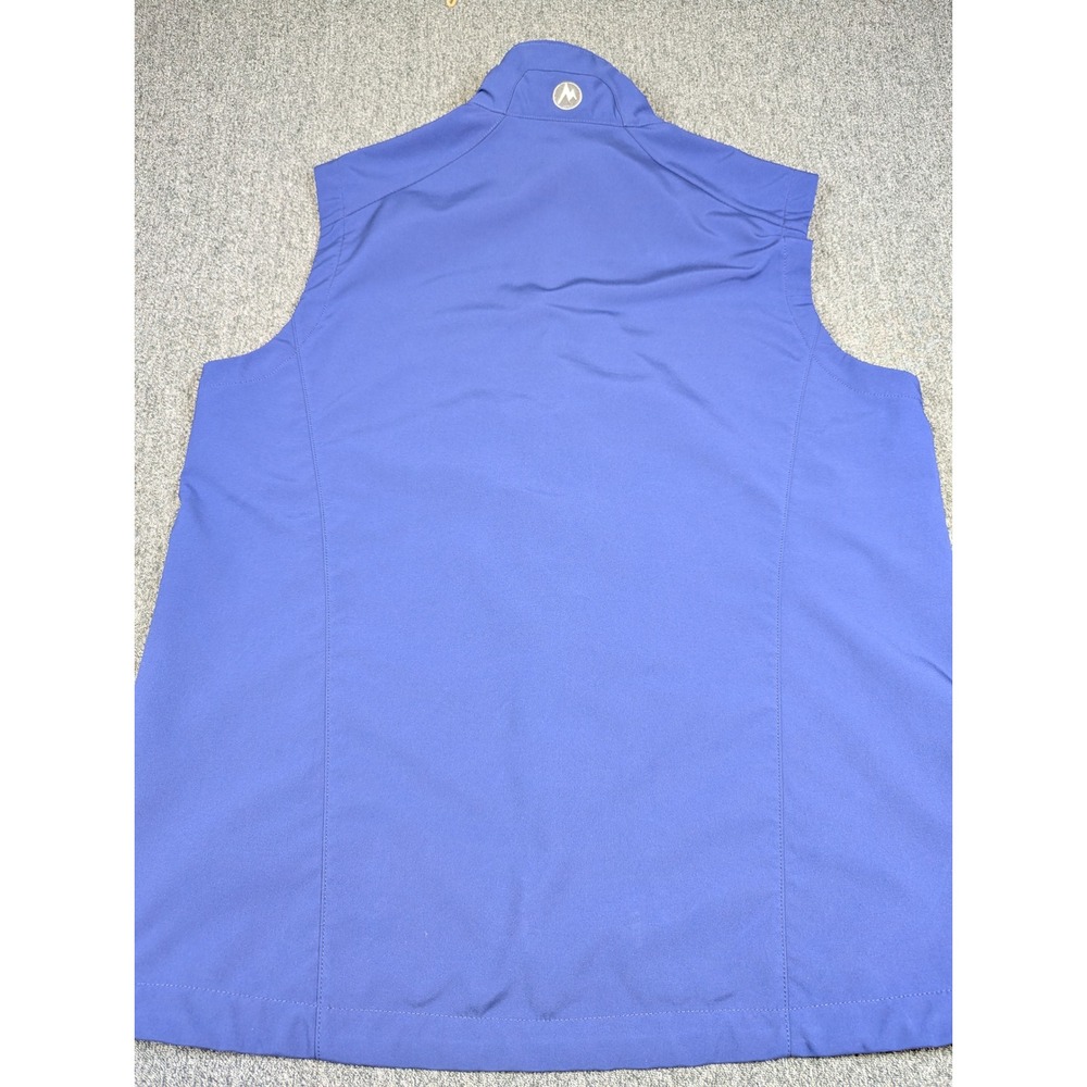 Marmot Mens Blue Softshell Full Zip Fleece Lined Vest Signode Logo E98070 Large - Picture 8 of 11